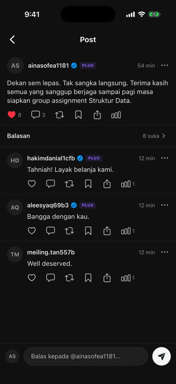 A post with replies